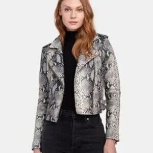 Philosophy Snakeskin Faux leather Moto Jacket xs